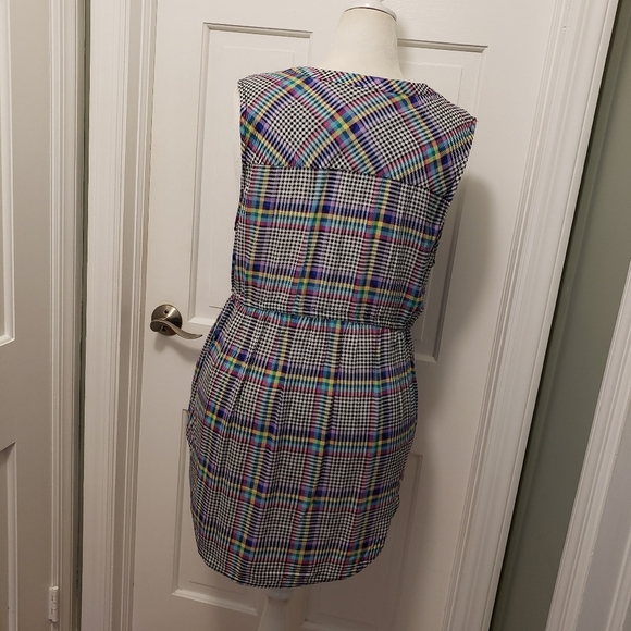 Torrid 2X Tunic Top Blouse Emma Babydoll Challis Rayon Plaid Sleeveless Tie - Picture 4 of 10